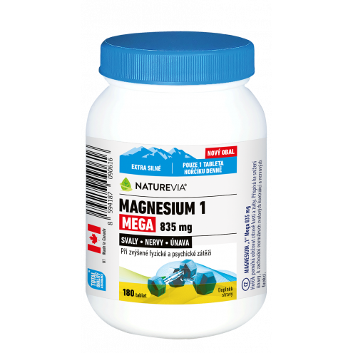 NatureVia Magnesium 1 Mega - Магний 835 мг, 180 таблеток